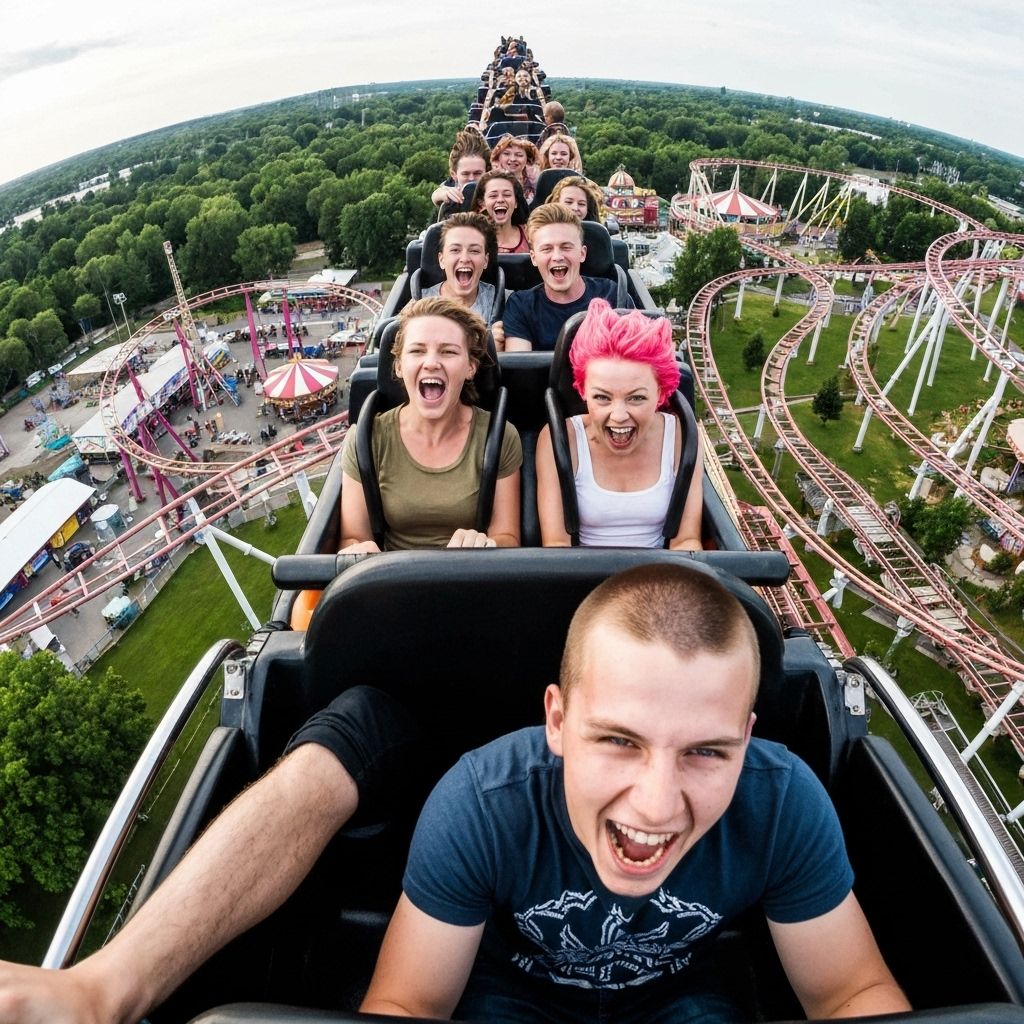 Friends on roller coaster